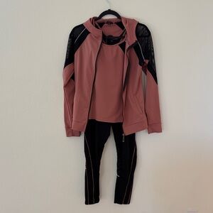 Women's Trendy Mauve and Black Jogger Set